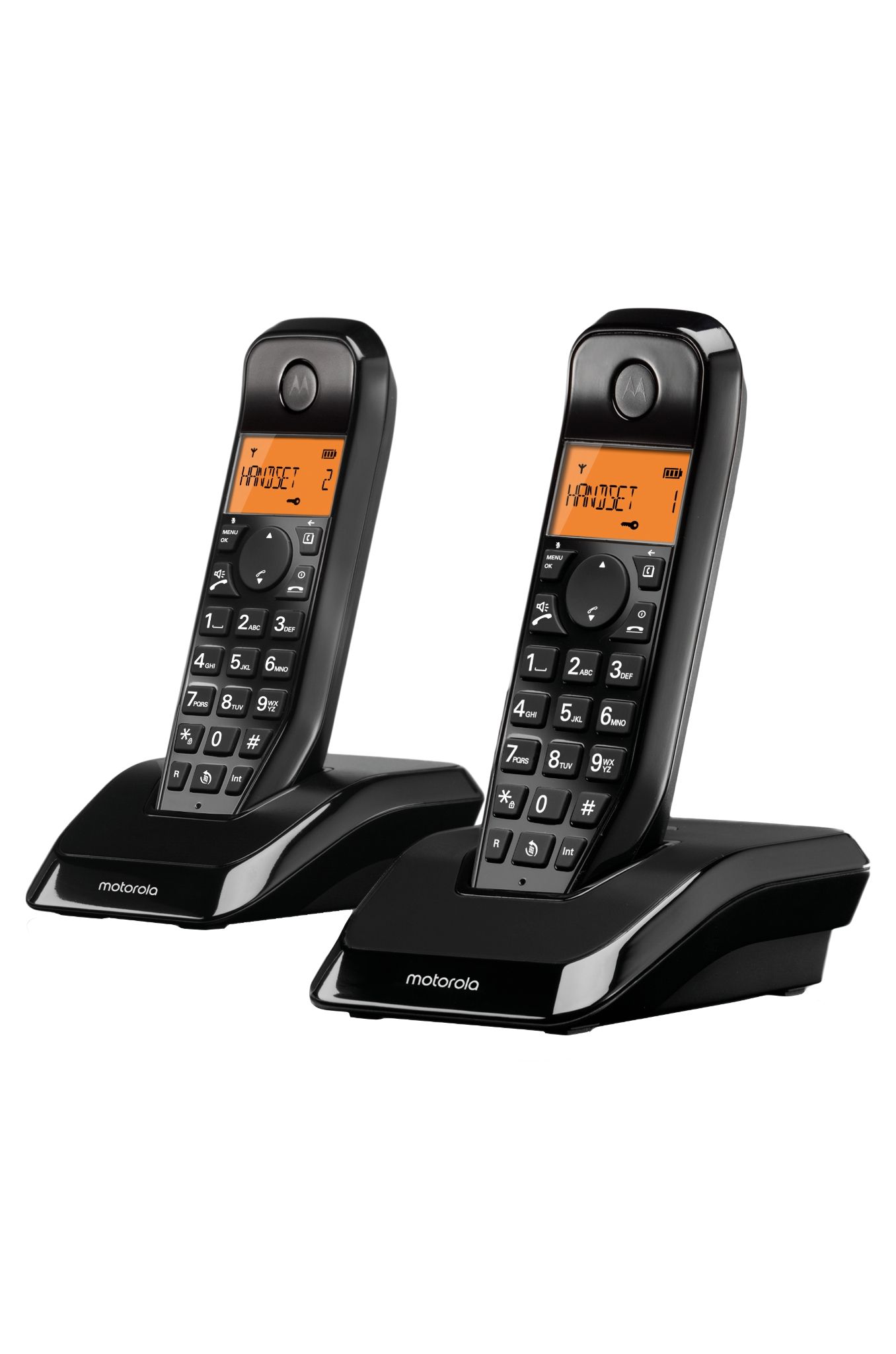 Радиотелефон с двумя трубками DECT MOTOROLA S1202 (цвет черный)