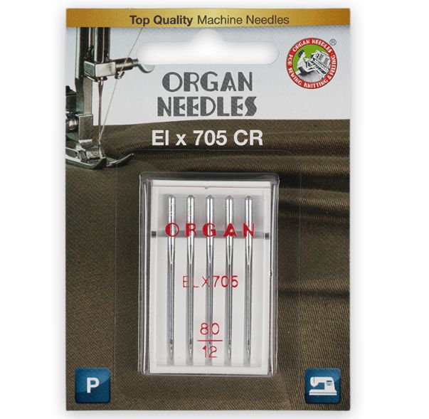 Иглы ORGAN EL x 705 №80 5 игл для бытовых швейных и распошивальных машин