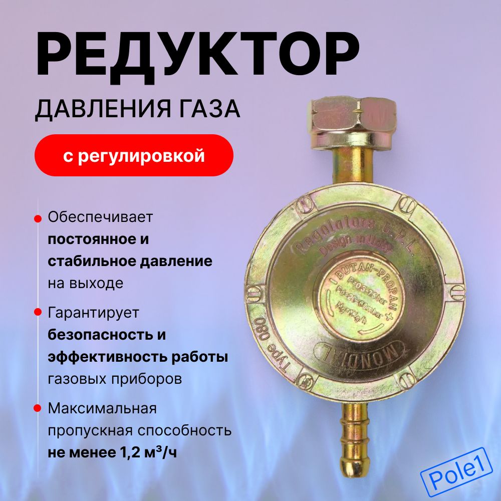 Редуктор газовый на баллон для плиты с регулятором давления газа,  пропановый, оборудование для ремонта