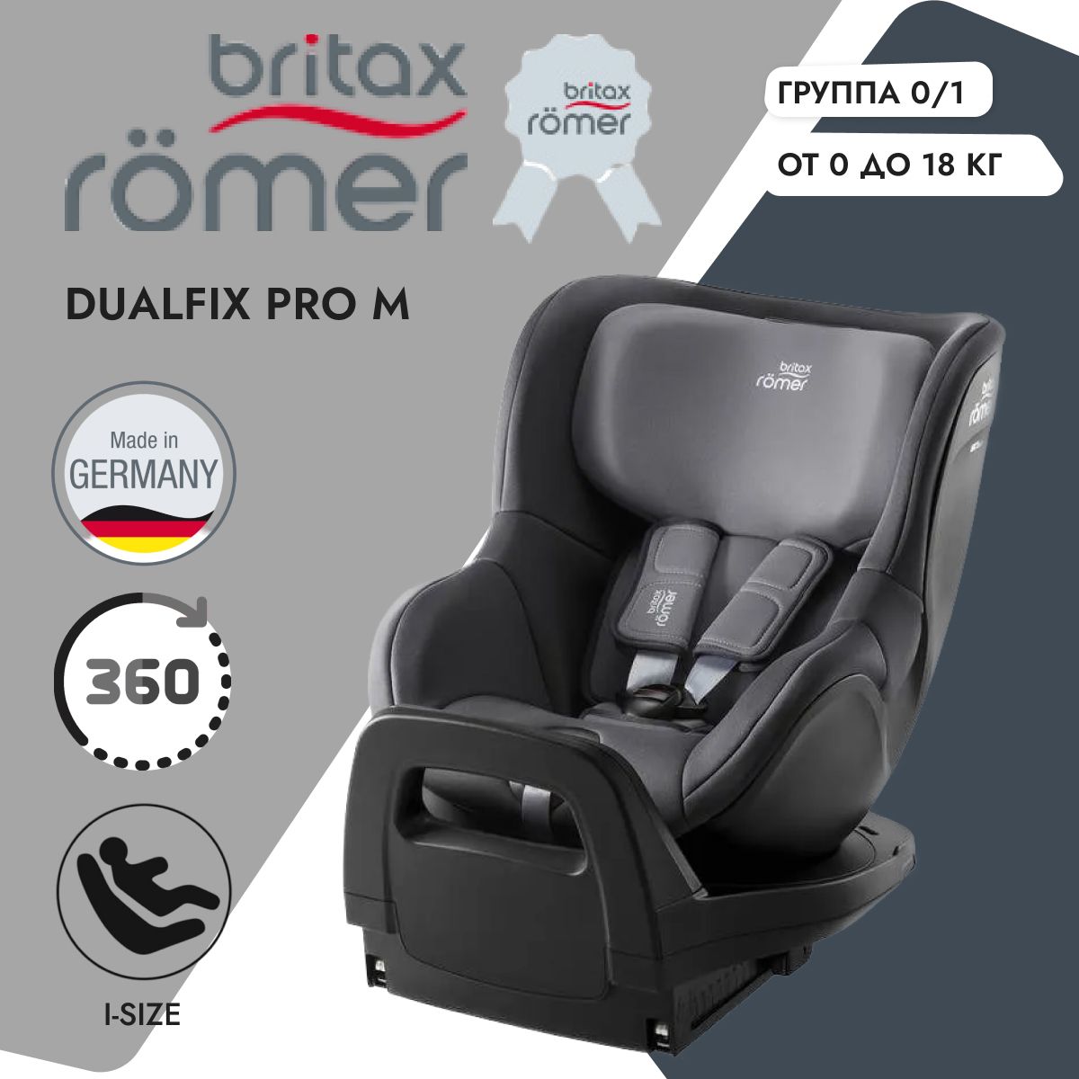 Детское автокресло Britax Romer Dualfix Pro M Midnight Grey