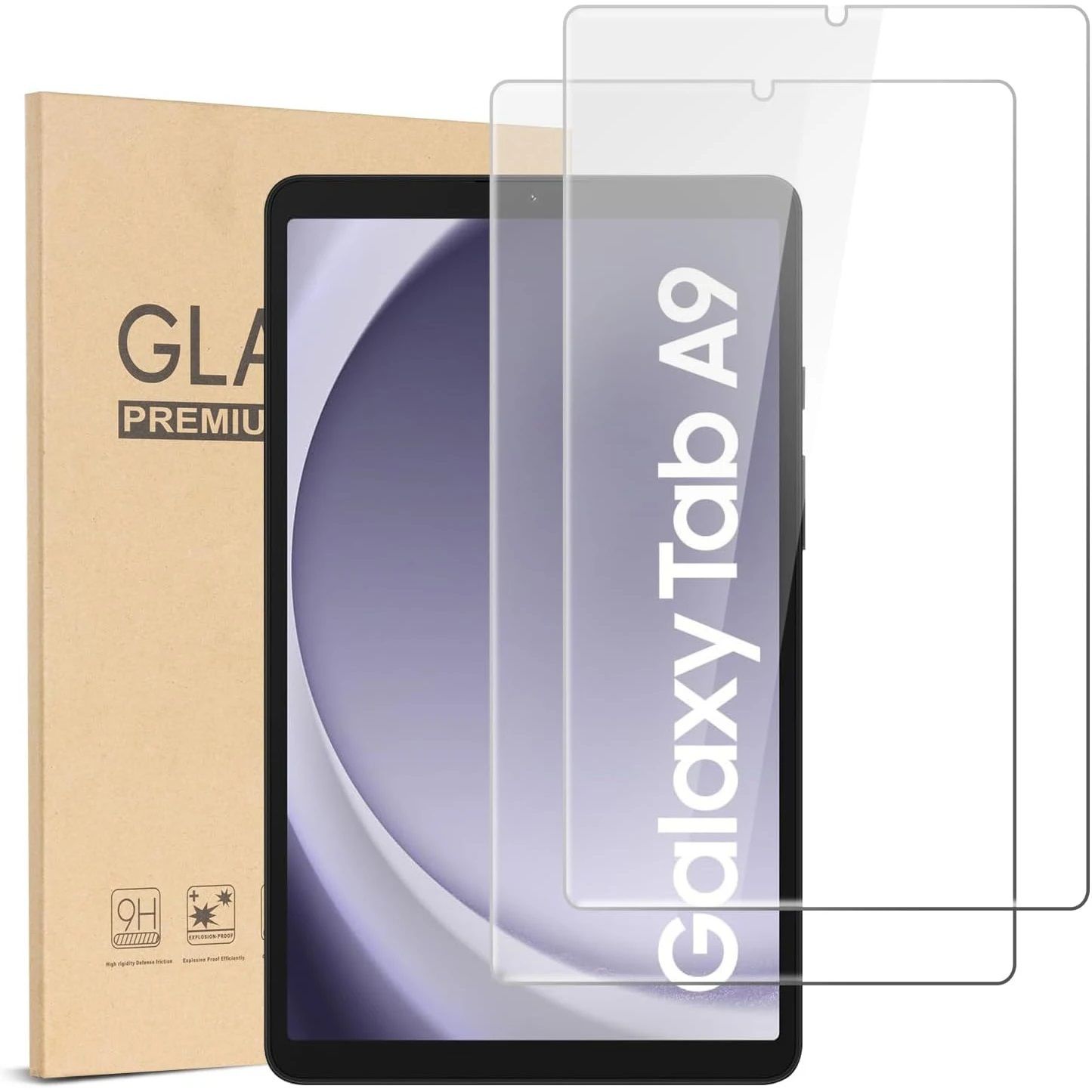 Комплект из 2х защитных стекол Glass Pro для планшета Samsung Galaxy Tab A9 /SM-X110/ SM-X115 (2023) 8.7" / Стекло на Самсунг Галакси Таб А9