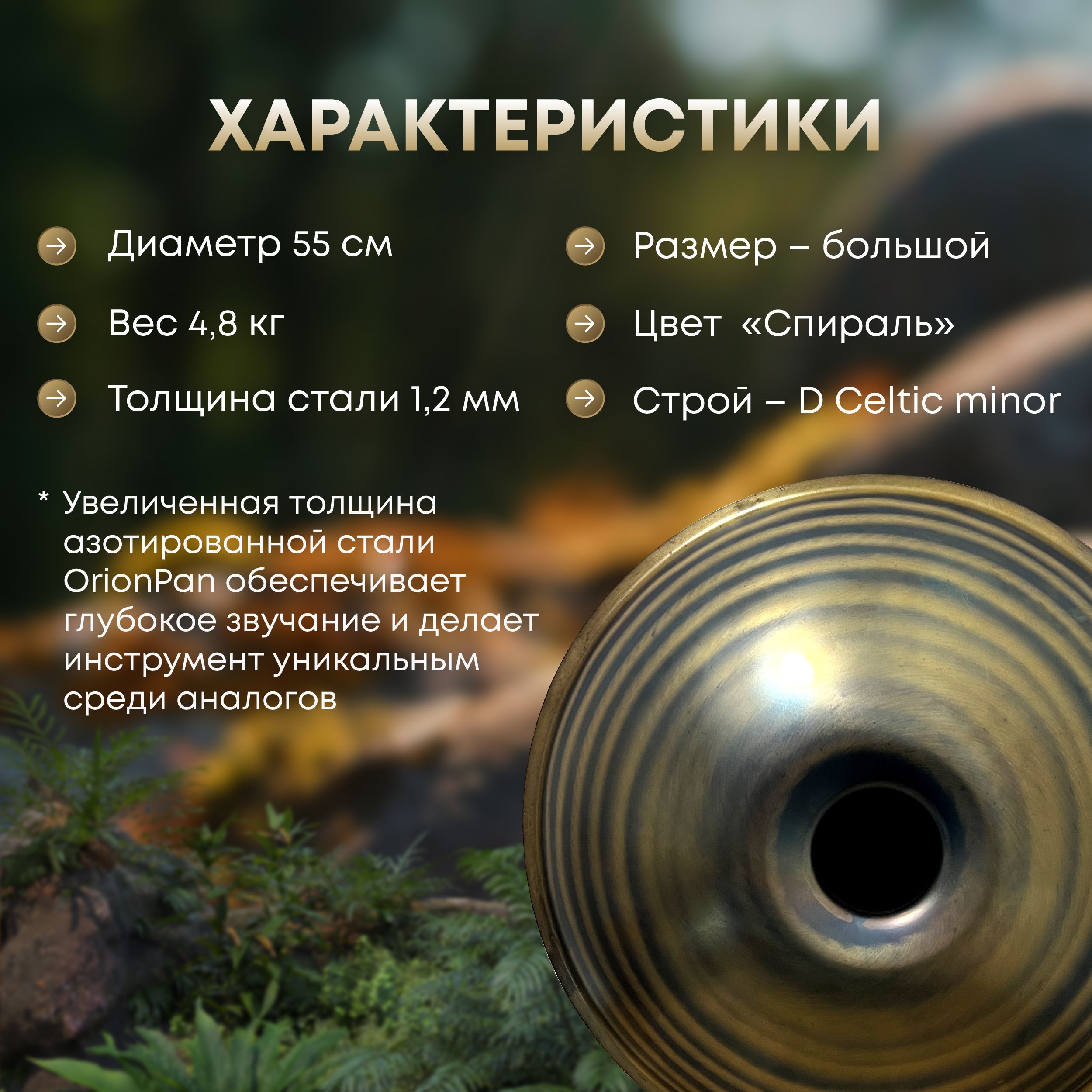 Handpan OrionPan D celtic minor барабан 9 нот хэндпан или ханг - купить с  доставкой по выгодным ценам в интернет-магазине OZON (1146211846)