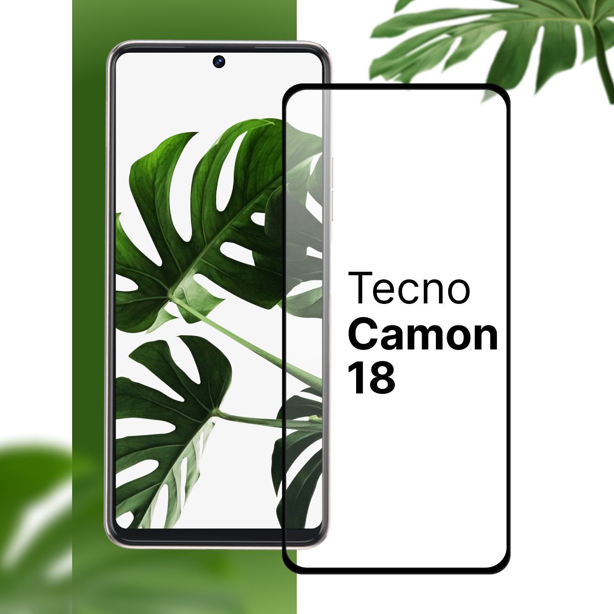 ЗащитноестеклодляTecnoCamon18/ПрозрачноестеклонаТехноКамон18