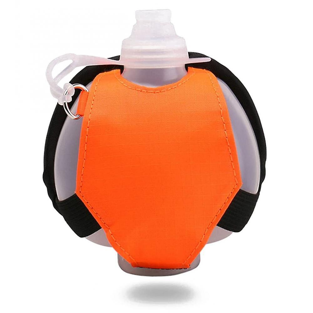 Running bottle. Складная бутылка handheld. браслет бутылка на руку. orange water bottle.