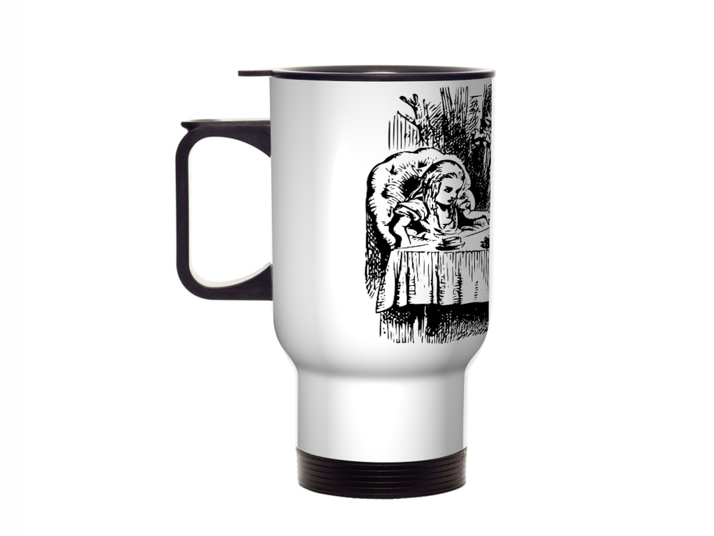 Термокружка для авто "Алиса в стране чудес, чайная вечеринка, кэрролл ...