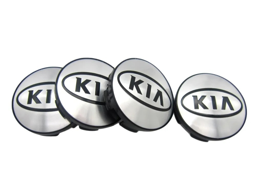 Колпачки заглушки на литые диски КиК Киа хром 62/55/10 мм, 4 шт.  #1