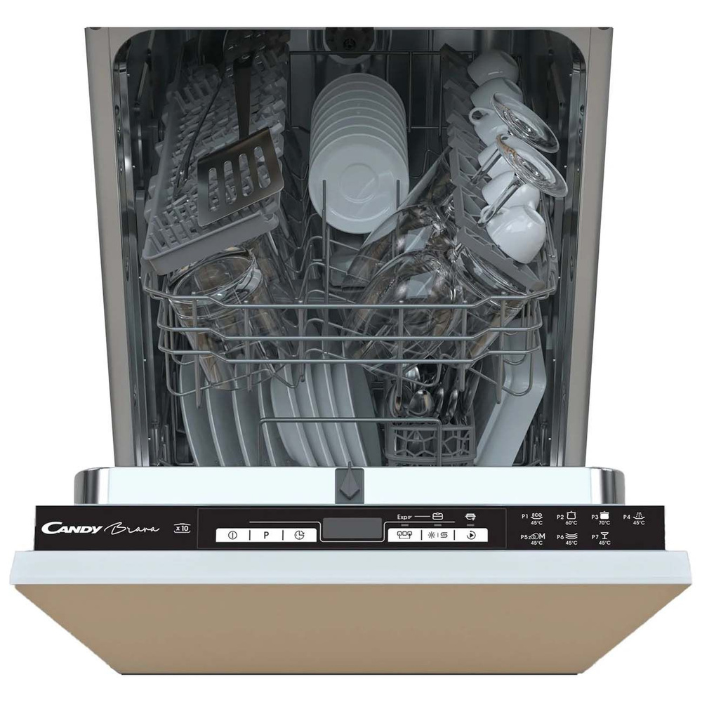 Candy Встраиваемая посудомоечная машина Brava CDIH 2D1047-08, черный, серебристый  #1