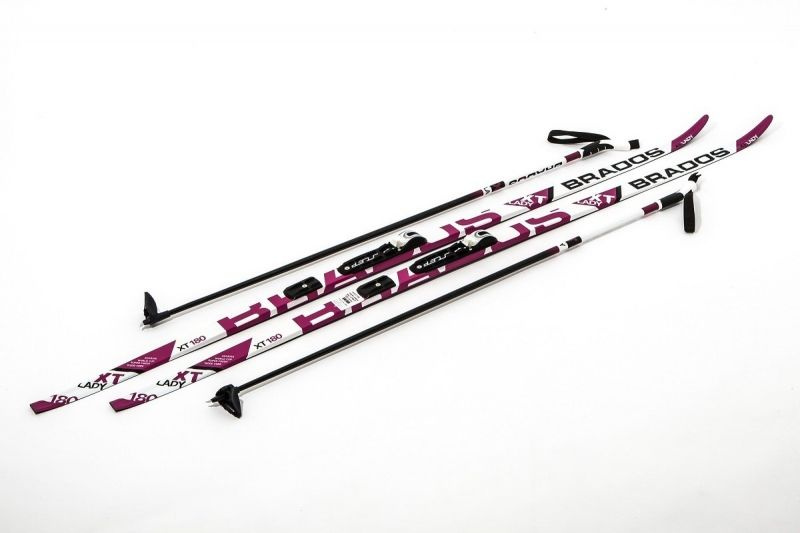 Лыжный комплект NNN с палками и креплением Rottefella - 160см WAX XT Lady / без насечек  #1