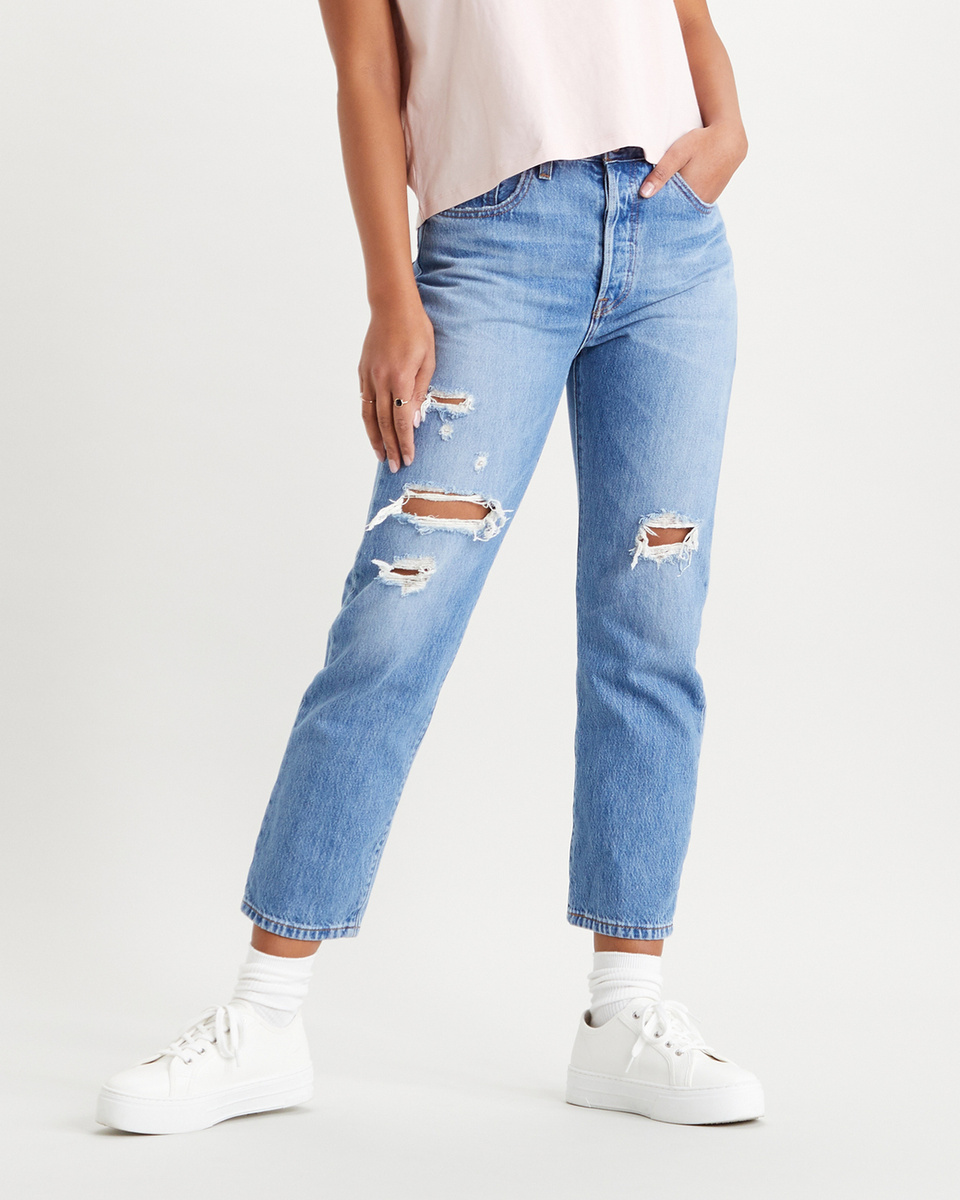 levi's 501 cropped mom jeans