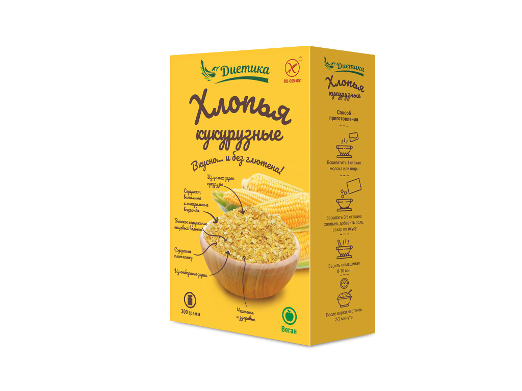 Хлопья кукурузные без глютена, 300 гр — купить в интернет-магазине OZON ...