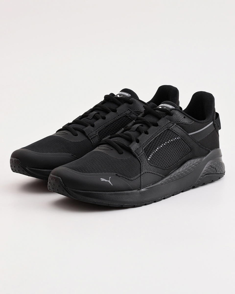 puma anzarun grid black running shoes