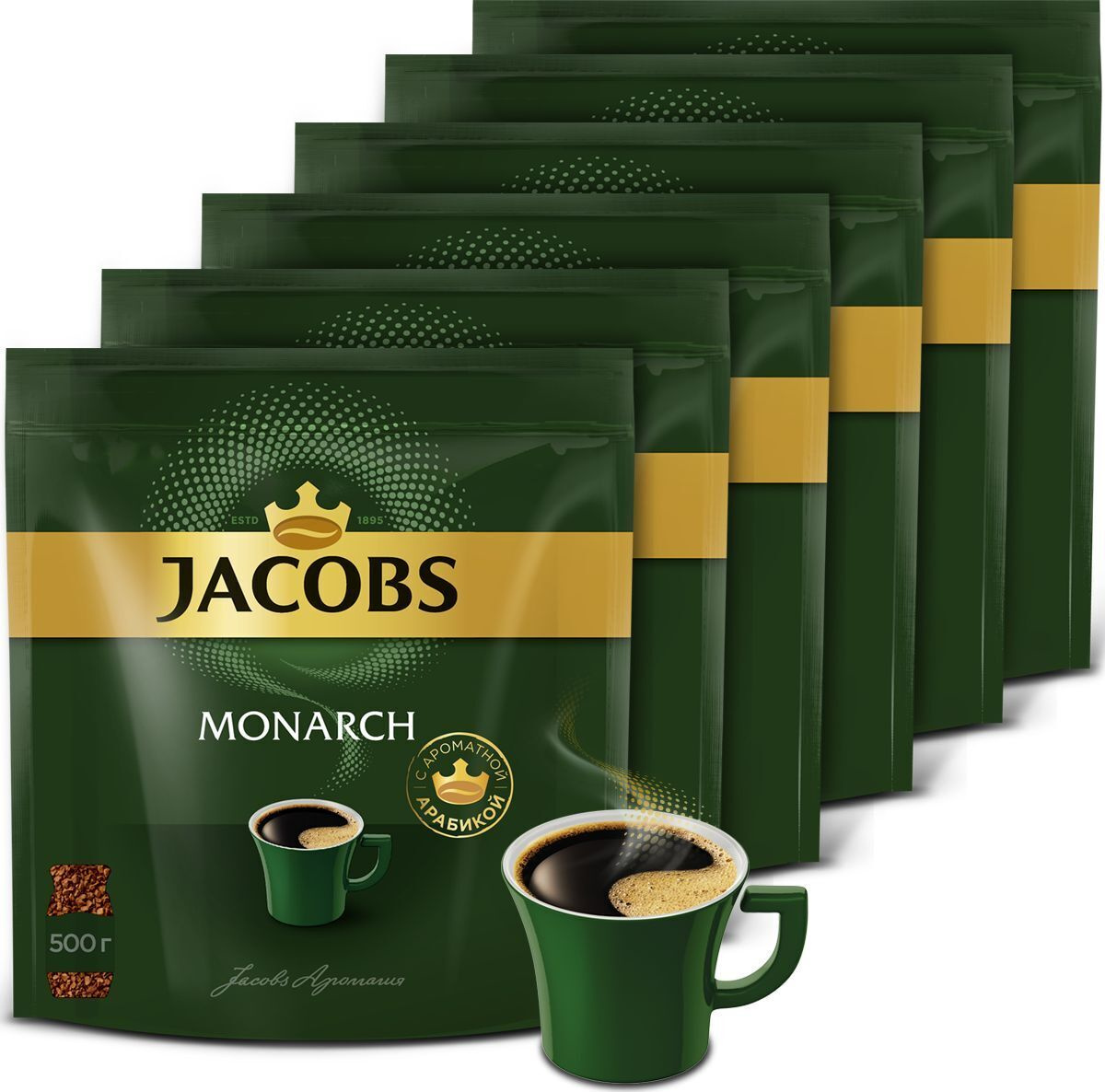 Кофе растворимый Jacobs Monarch, в пакетиках, 6 шт по 500 г #1