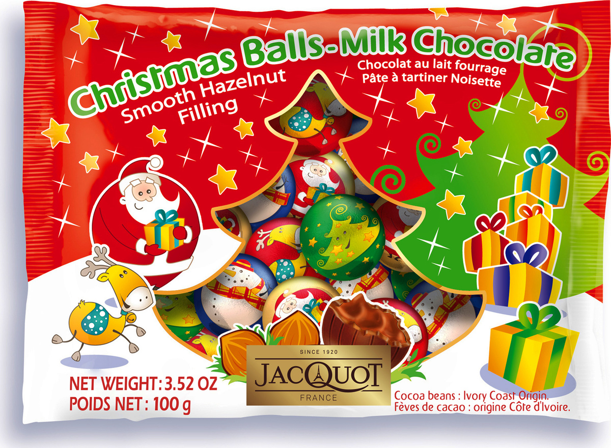 Конфеты Jacquot шоколадные шарики с ореховой начинкой, 100 г — купить в ...