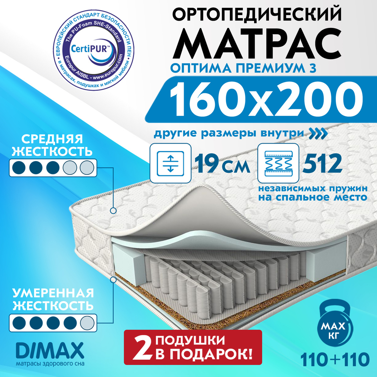 Матрас dimax оптима премиум