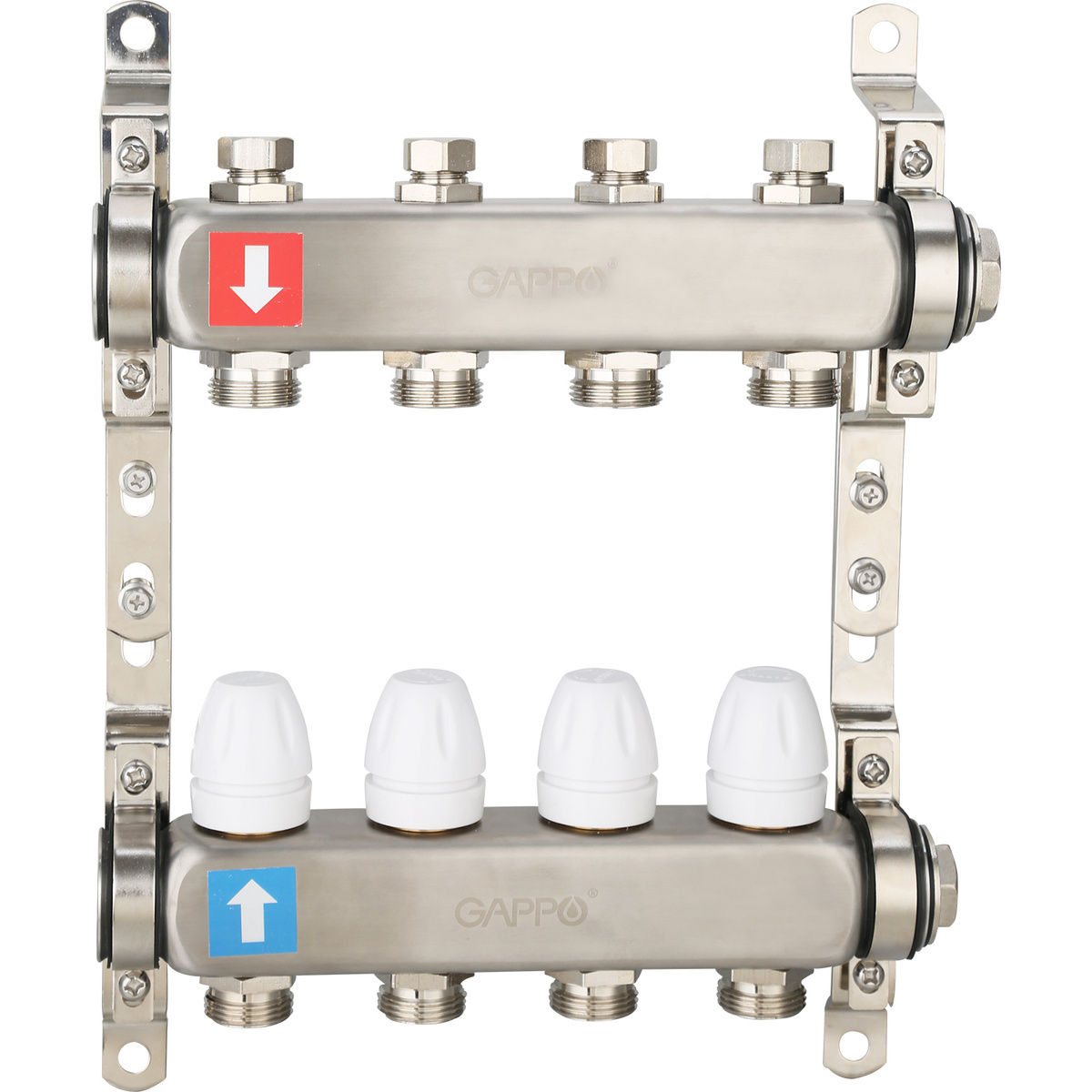 Коллектор регулируемый с запорными клапанами из нержавеющей стали Gappo ...