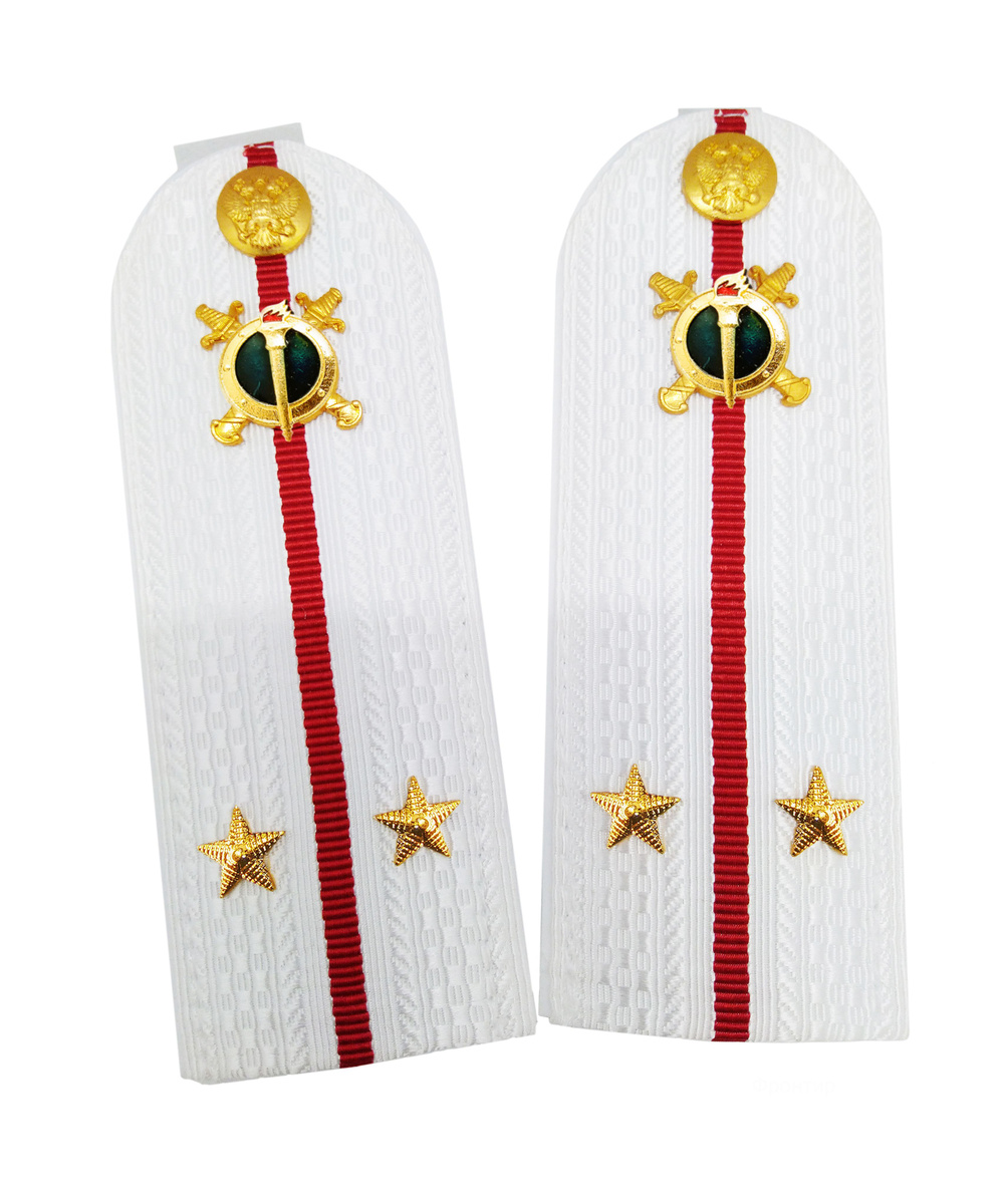 Погоны Лейтенанта Юстиции (МЮ) белые пластиковые (с рифлеными звездами ...