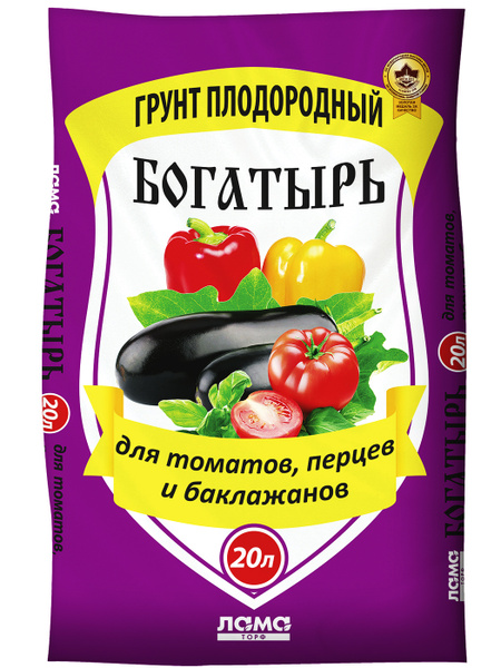 Биогрунт Для томатов, перца и баклажанов, 20л, Богатырь - купить по ...
