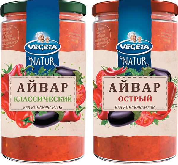 Vegeta Natur "Айвар" классический айвар 350 г + острый айвар 350 г ...