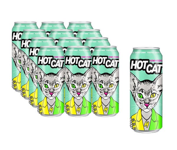 Энергетический напиток "HOTCAT kiwi feijoa" ("ХОТКЭТ киви фейхоа"),12 ...