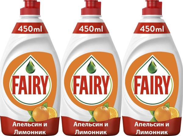 Средство Fairy Oxi Апельсин и лимонник для мытья посуды, 450 мл ...