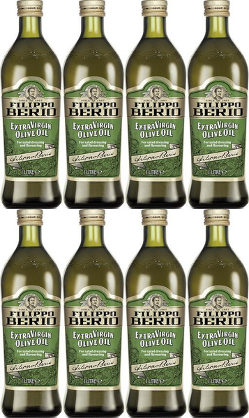 Оливковое масло Filippo Berio Extra Virgin 1 л, набор: 8 штук - купить ...
