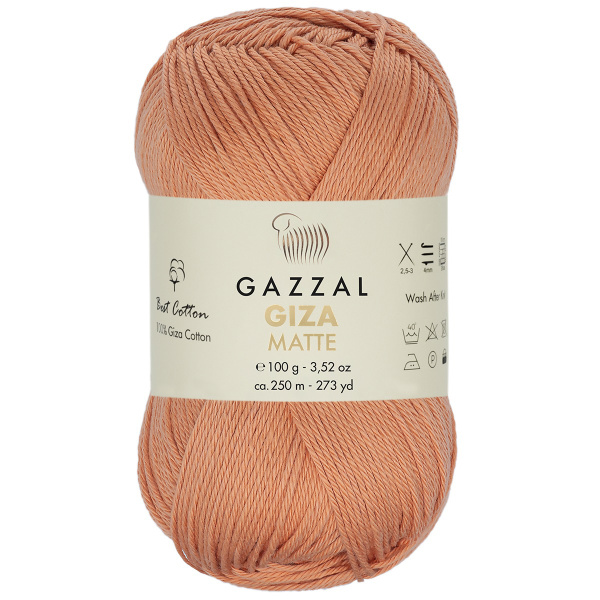 Пряжа Gazzal Giza Matte светлый терракот (5593), 5 шт, 250 м, 100 г ...