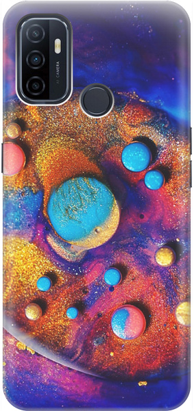 Силиконовый чехол Красочные капли на Oppo A53 (2020) / A32 / Оппо А53 ...