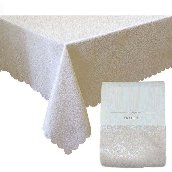 Скатерть жаккардовая 140*220 Венеция кремовая - купить в интернет ...