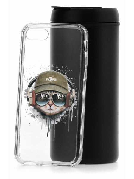 Чехол на iPhone 7, 8, SE 2020, SE 2022 с рисунком Kruche Print Кот в ...