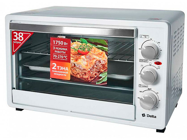 Мини-печь Delta 753641, белый, 38 л купить по низкой цене с доставкой в ...