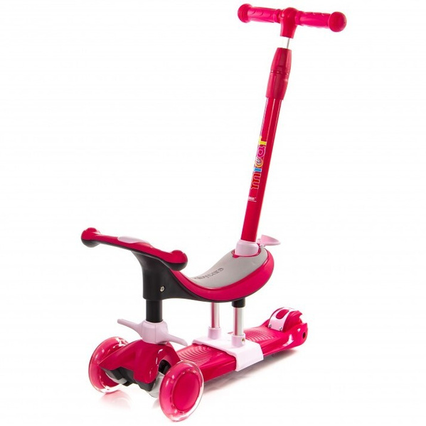 Самокат-трансформер Micar Scooter Dino 2021 с сиденьем и родительской ...