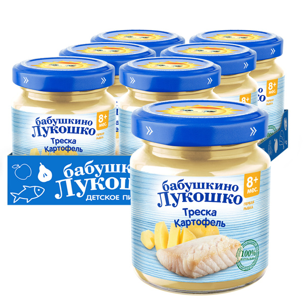 Пюре рыбно-овощное Бабушкино лукошко с 8 месяцев, треска картофель, 100 ...