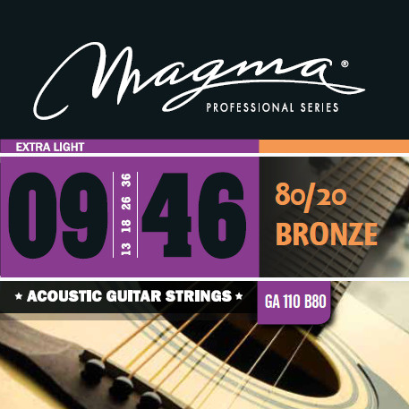 Бронзовые струны для акустической гитары Magma Strings GA110B80, Серия ...
