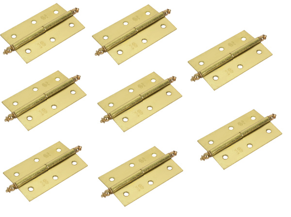 Петля мебельная карточная съёмная правая 70х45 мм сталь цвет золото 4 ...