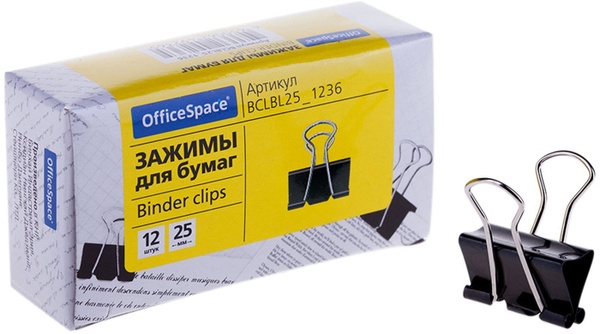OfficeSpace Зажим для бумаг 25 мм 12 шт купить на OZON по низкой цене ...
