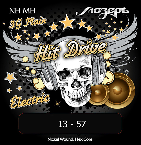 Hit Drive Комплект струн для электрогитары, 13-57, Мозеръ NH-MH ...