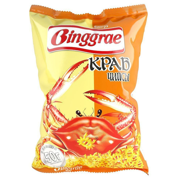 Чипсы Binggrae со вкусом Краба (50 г) x 4 шт. - купить с доставкой по ...