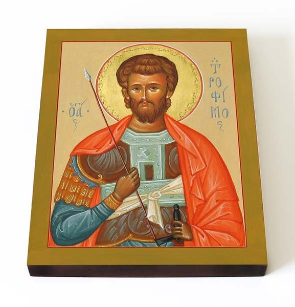 Мученик Трофим Ликийский, икона на доске 13*16,5 см - купить по низким ...