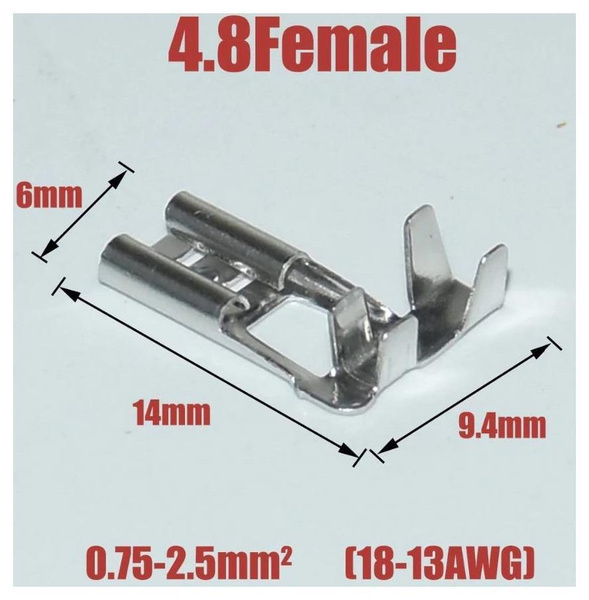 Разъем Клемма ножевая 4,8 угловая розетка - купить с доставкой по ...