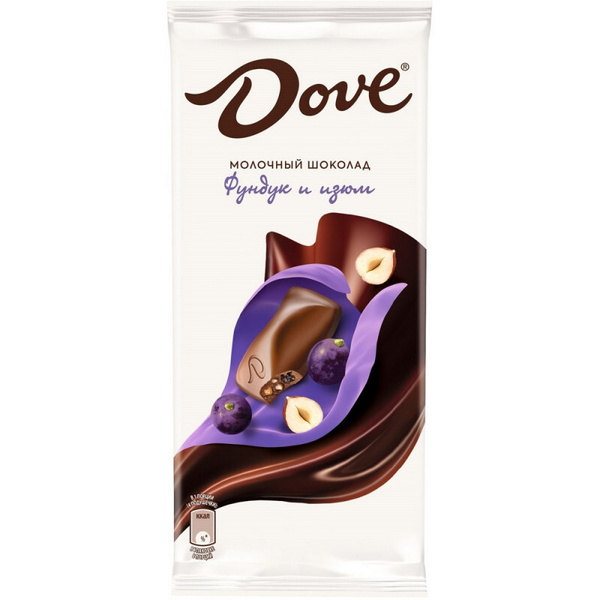 Шоколад Dove молочный шоколад фундук изюм, 90 грамм - купить с ...