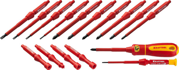 KRAFTOOL 18 шт., набор диэлектрических отверток с переставными ...