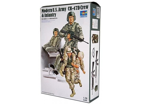 Trumpeter 00415 Kit Figurine Équipage CH-47D US Army & Infantry - Maquette Échelle 1/35