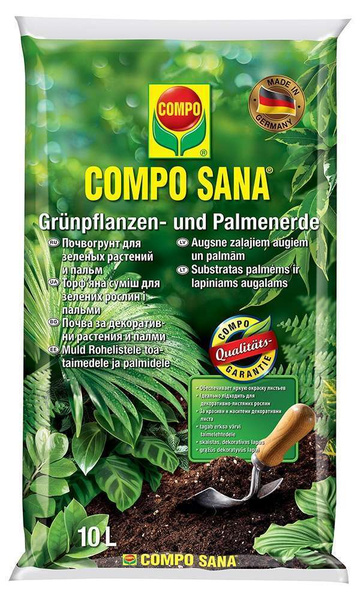 Грунт для зеленых растений и пальм Compo Sana, 10 л - купить по низкой ...