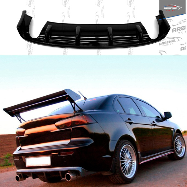 Диффузор (Накладка) на задний бампер для автомобиля Mitsubishi Lancer X ...