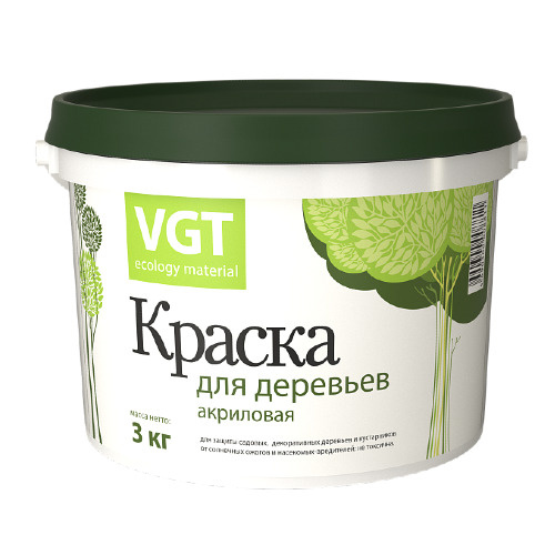 Краска VGT для деревьев Быстросохнущая, Акриловая, Полуглянцевое ...