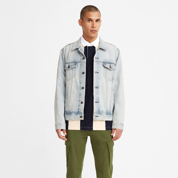 Куртка джинсовая Мужской Levi's Карманы голубой Хлопок, размер 46 ...