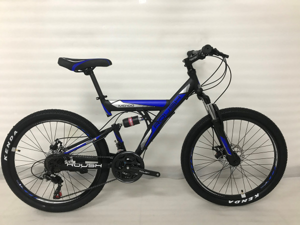 Велосипед горный ROUSH 24" MD100-1, двухподвес, стальная рама, 21 ...