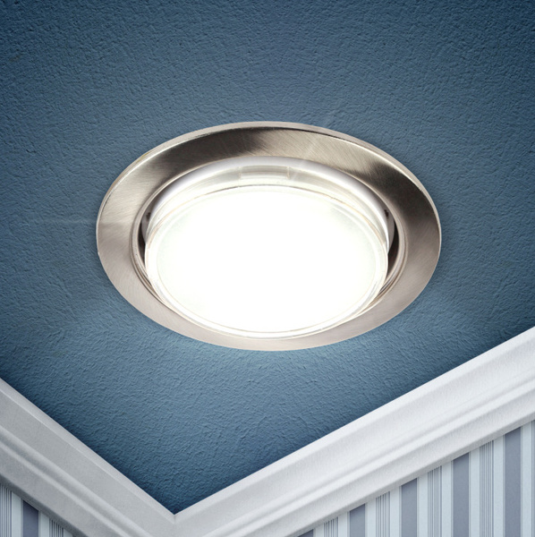 Встраиваемый светильник под лампу GX53 ЭРА KL35 SN (б/к) 220V 15W сатин ...