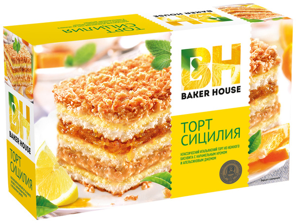 Торт бисквитный Baker House Сицилия, 8 упаковок по 350 гр., (Бакер Хаус ...