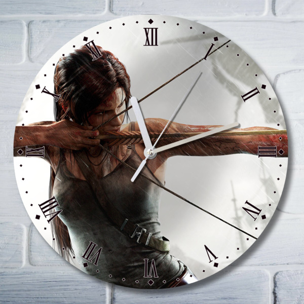 Настенные часы УФ игры Tomb Raider (томб райдер, лара крофт, PS, Xbox ...